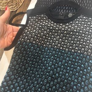 Versace Black and White Knit Top